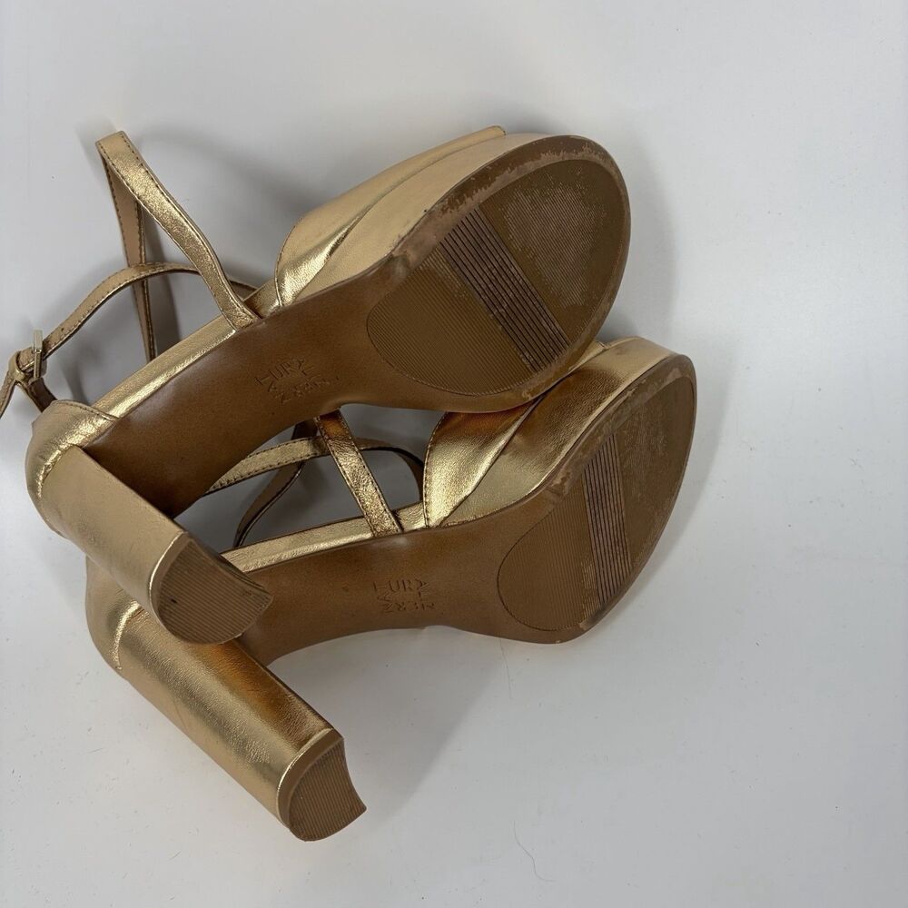 Naturalizer Shoes Size 8 Womens Gold Metallic Melody Strappy Sandal Heel Party - Picture 9 of 9
